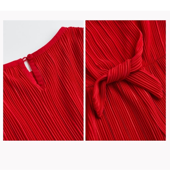Red Pleated Jumpsuit from H&M, 2T - Picture 2 of 3
